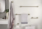 Moen® Y5718BN Arlys™ Towel Bar, 18 in L Bar, 2-1/8 in OAH x 3-5/16 in OAD, Stainless Steel/Zinc, Import