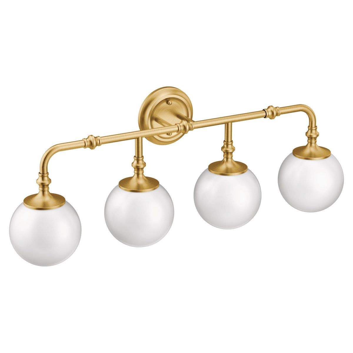 Moen® YB0564BG Colinet™ Four Globe Bath Light Fixture, 60 W Fixture, 110 V, Brushed Gold Housing