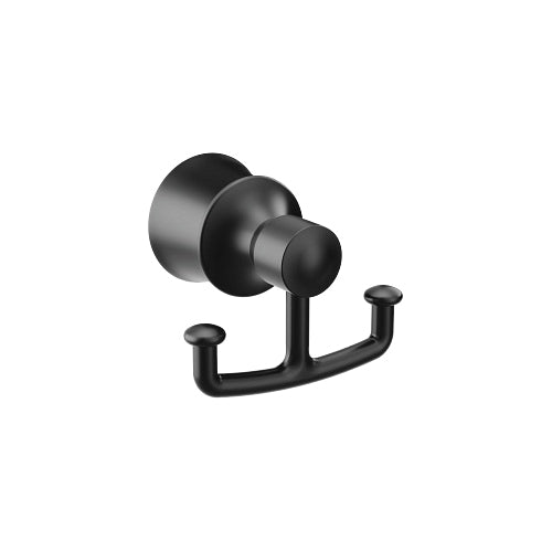 Moen® YB2103BL DARTMOOR™ Double Robe Hook, 3 in OAW x 2-13/32 in OAD, Zinc, Import