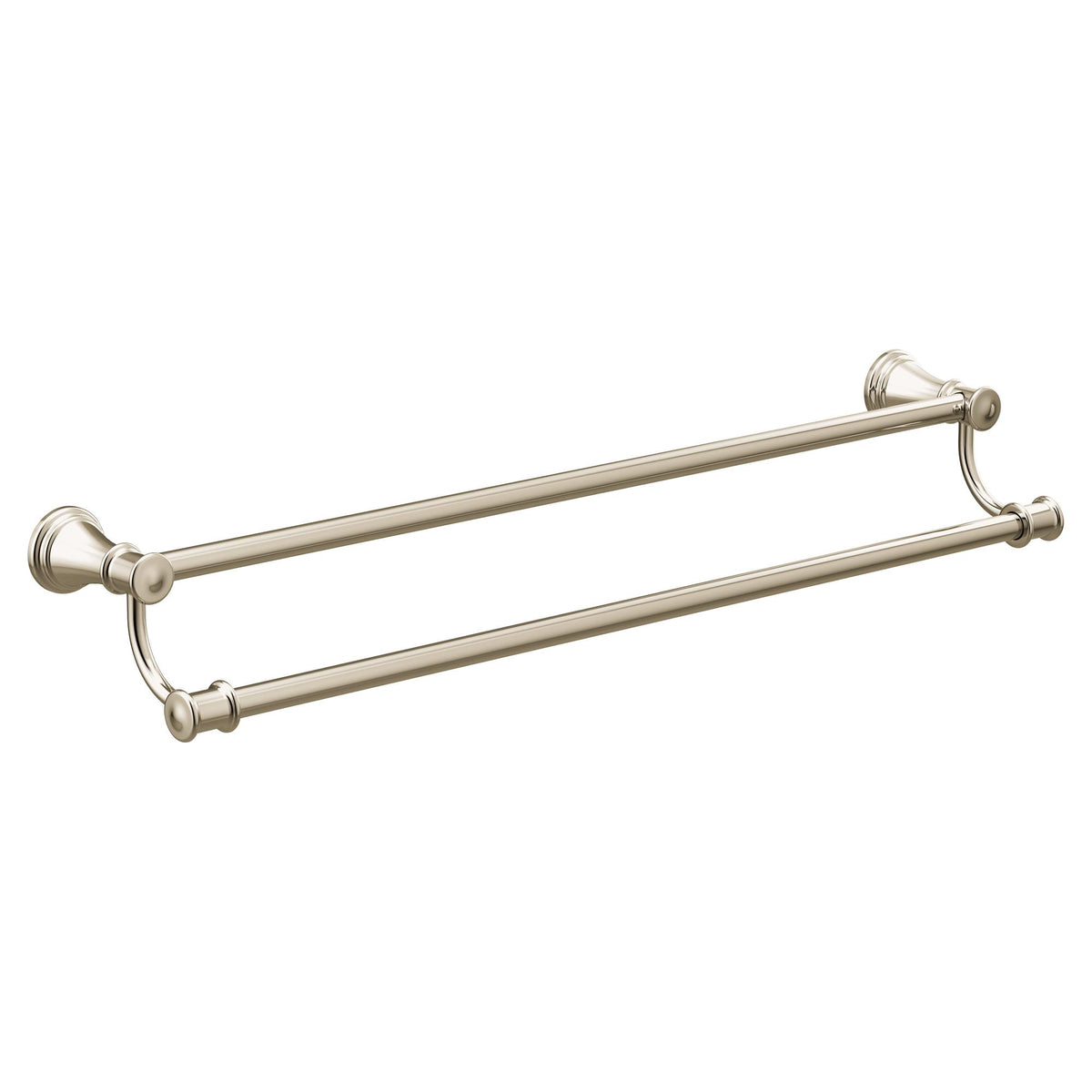 Moen® YB6422NL Belfield™ Double Towel Bar, 24 in L Bar, 3.76 in OAH x 5-1/4 in OAD, Zinc/Aluminum, Import