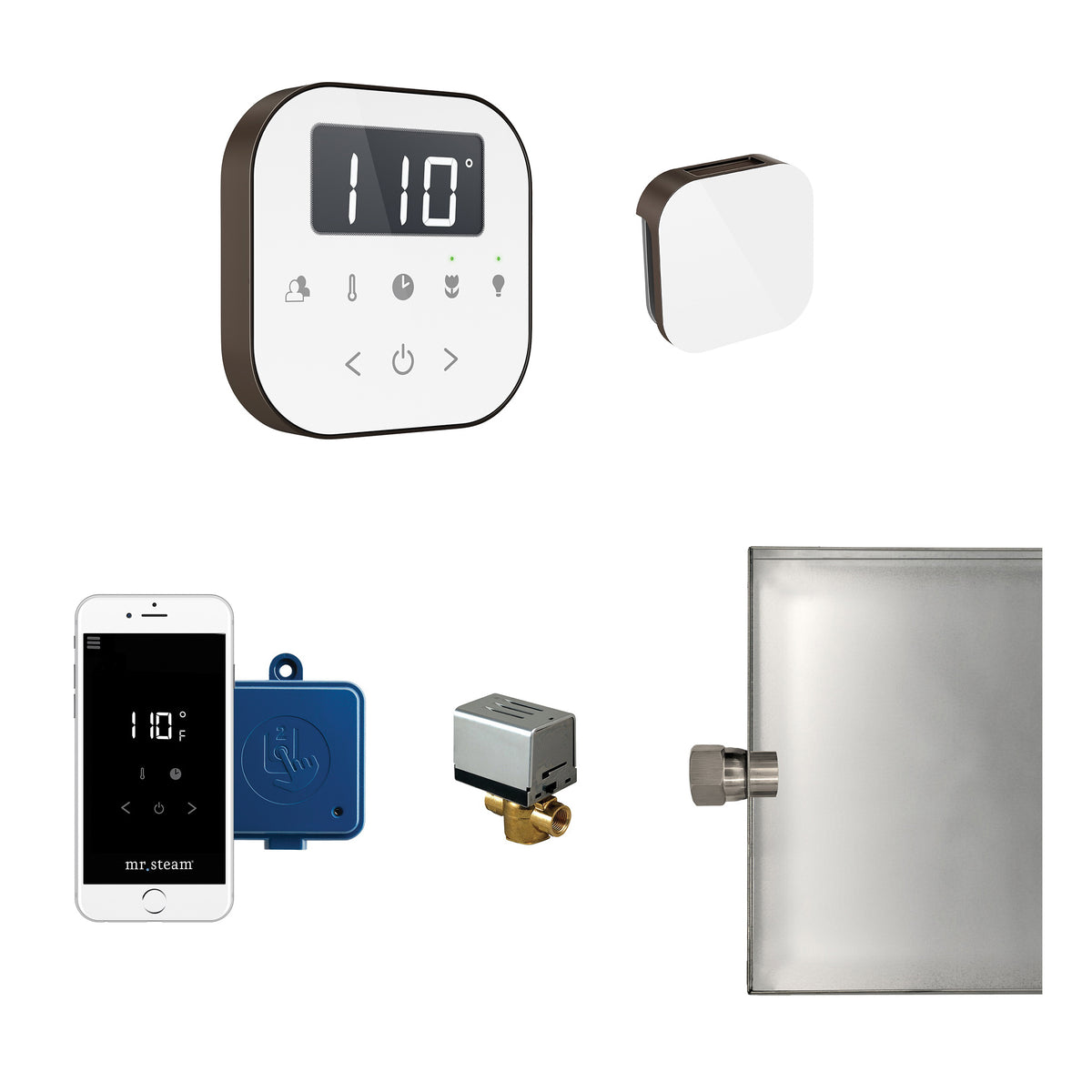 Mr. Steam ABUTLER1W-OR AirButler™ Steam Shower Control Package, LCD Display, For Use With Model MS90E to MSSUPER3E Steam Generators and eSeries Generators, Domestic
