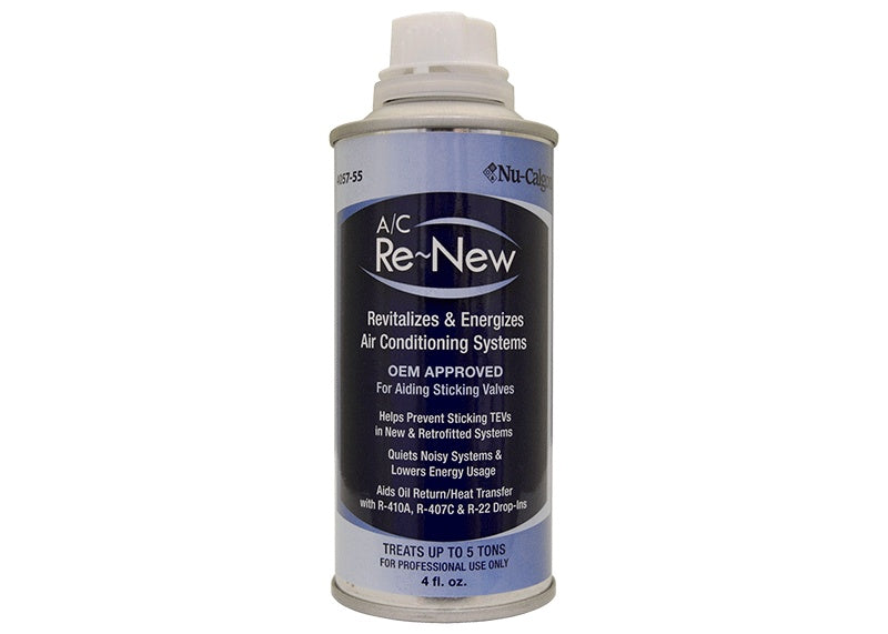 Nu-Calgon A/C Re-New® 4057-55 A/C Refrigerant Oil, 4 fl-oz Can, Ordinary Oily Odor/Scent, Liquid Form, Clear