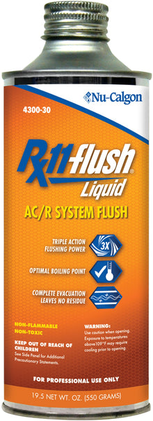 Nu-Calgon Rx11-flush® 4300-30 Line Set Flush, 19.5 fl-oz Can, Liquid Form, Clear, Slight Ethereal Odor/Scent