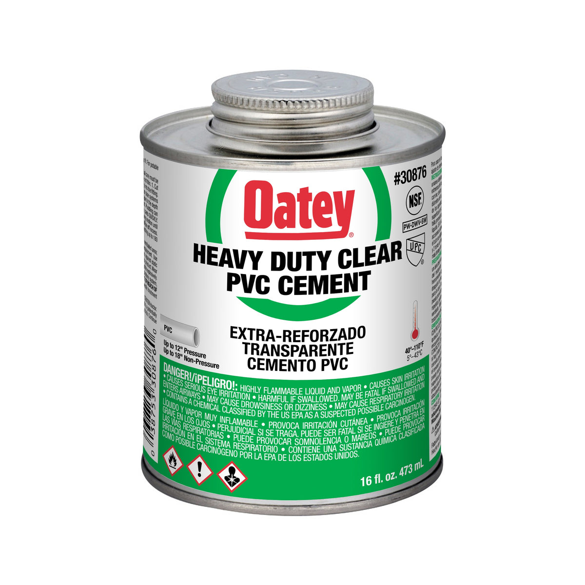 Heavy Duty Low Voc PVC Cement - 16 oz Container - Clear