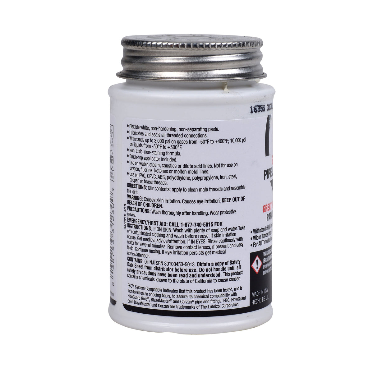 Great White Pipe Joint Compound - 4 Fl-oz Can