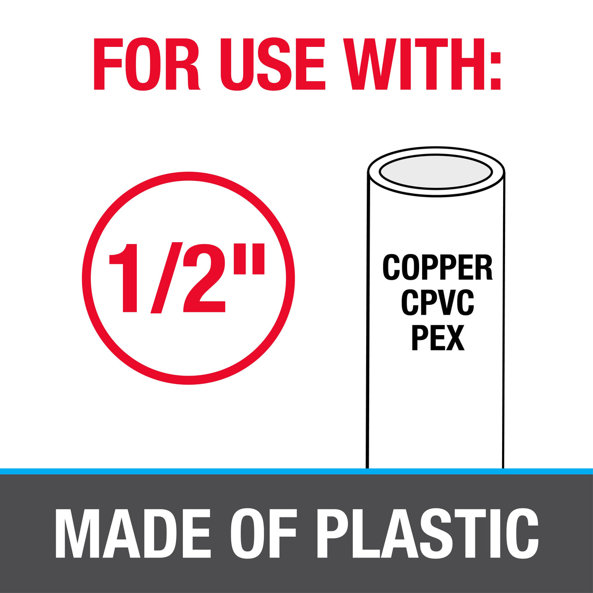 Half Pipe Clamp with Barbed Nail - 1/2" Pipe - Polypropylene