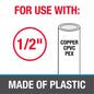 Half Pipe Clamp with Barbed Nail - 1/2" Pipe - Polypropylene
