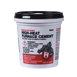 Hercules® 35504 High Heat Furnace Cement, 1 pt Bucket, Paste Form, Tan, 1.95