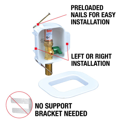 Ice Maker Outlet Box with Nails - Polystyrene