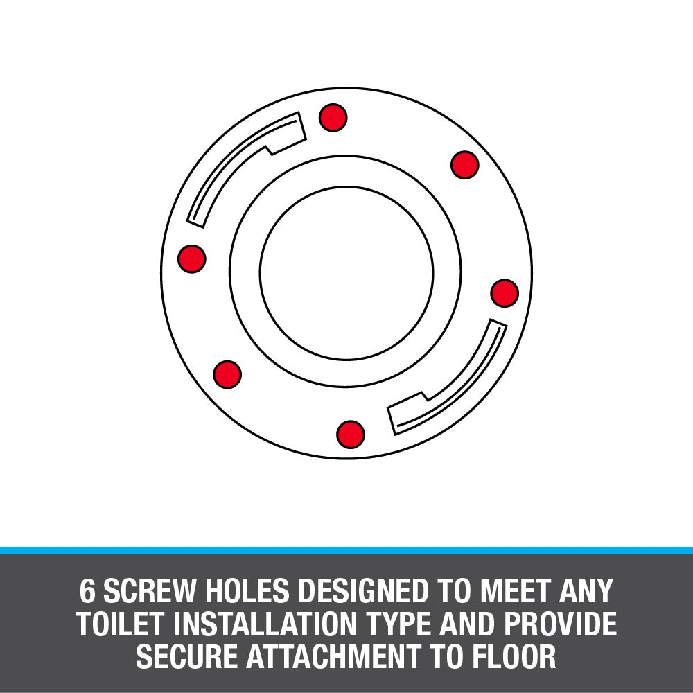 Oatey® 43501 Offset Level-Fit Closet Flange With Metal Ring, 3 to 4 in Pipe, Plastic/PVC