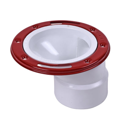 Offset Level-Fit Closet Flange with Metal Ring - Plastic/PVC