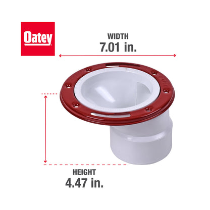 Offset Level-Fit Closet Flange with Metal Ring - Plastic/PVC