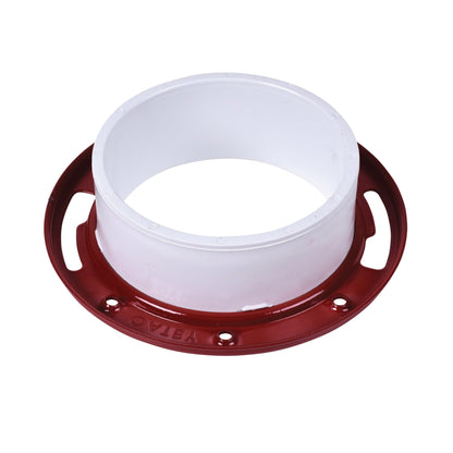 Level Fit Closet Flange with Metal Ring - 4" Pipe - PVC