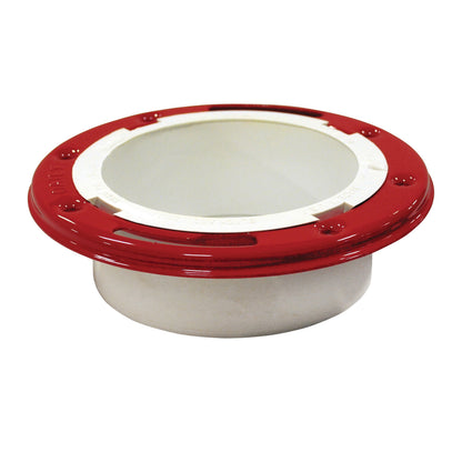 Level Fit Closet Flange with Metal Ring - 4" Pipe - PVC