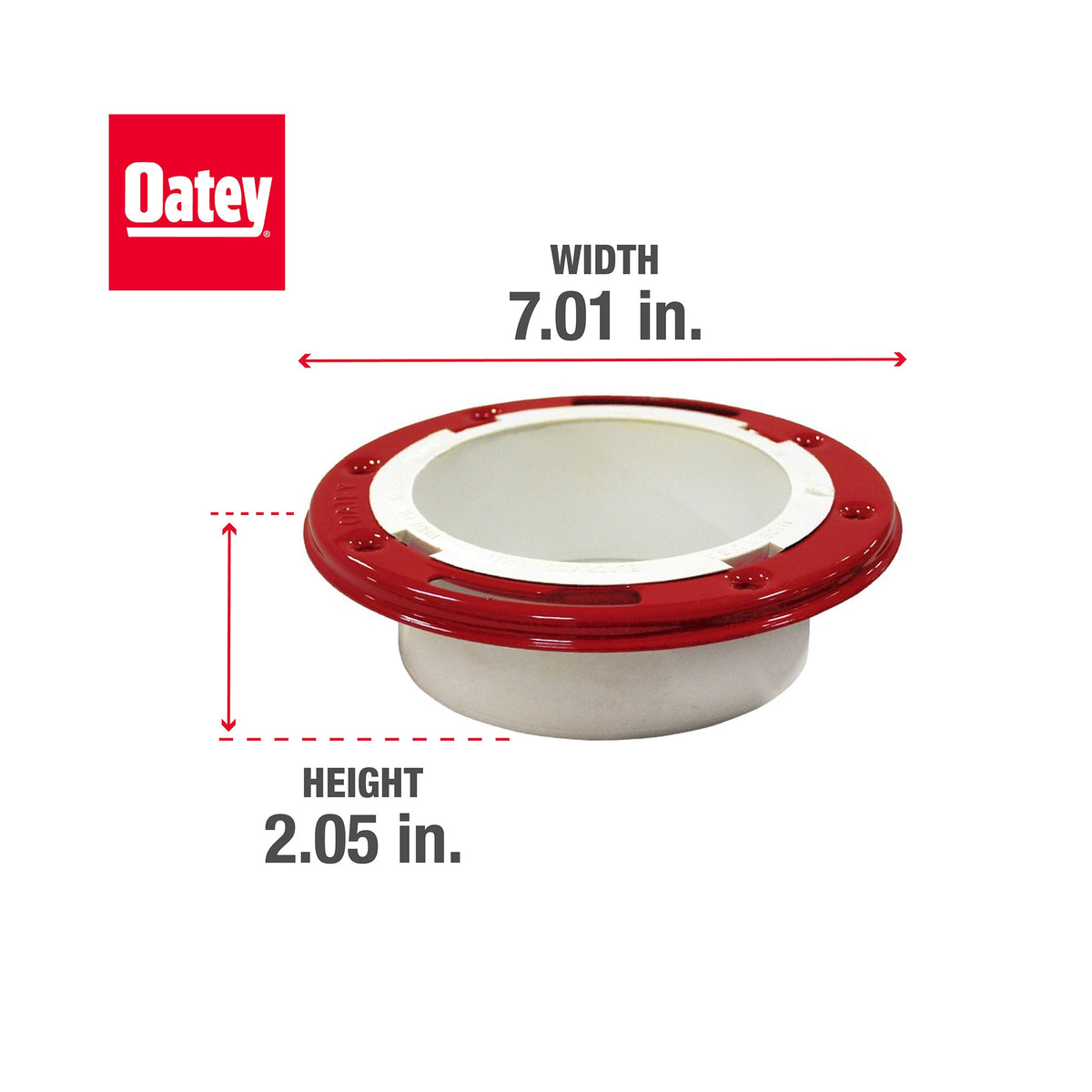 Level Fit Closet Flange with Metal Ring - 4" Pipe - PVC