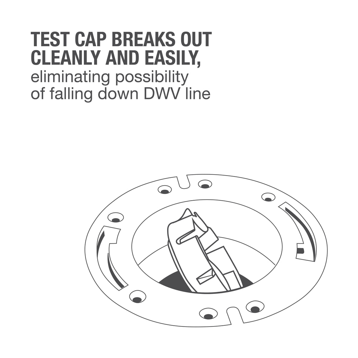 Easy Tap Closet Flange with Test Cap - and Plastic Ring