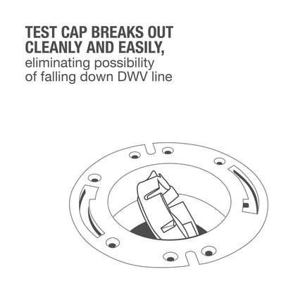 Easy Tap Closet Flange with Test Cap - and Plastic Ring
