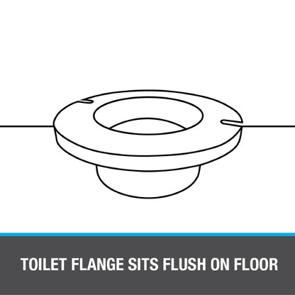 Level Fit Closet Flange with Metal Ring - 4" Pipe - PVC