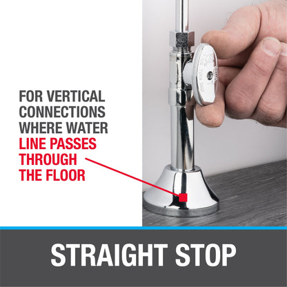 Quarter Turn Straight Stop Valve - 1/2 - Lead-Free