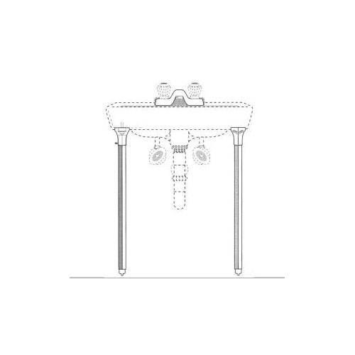 Adjustable Bathroom Leg with Flange - Polished Chrome