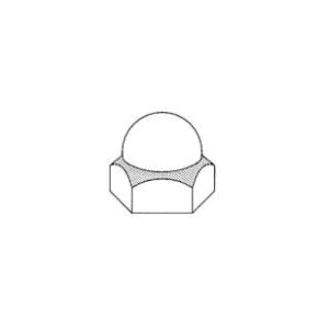 1/4" Closed Head Closet Screw Nut - Brass