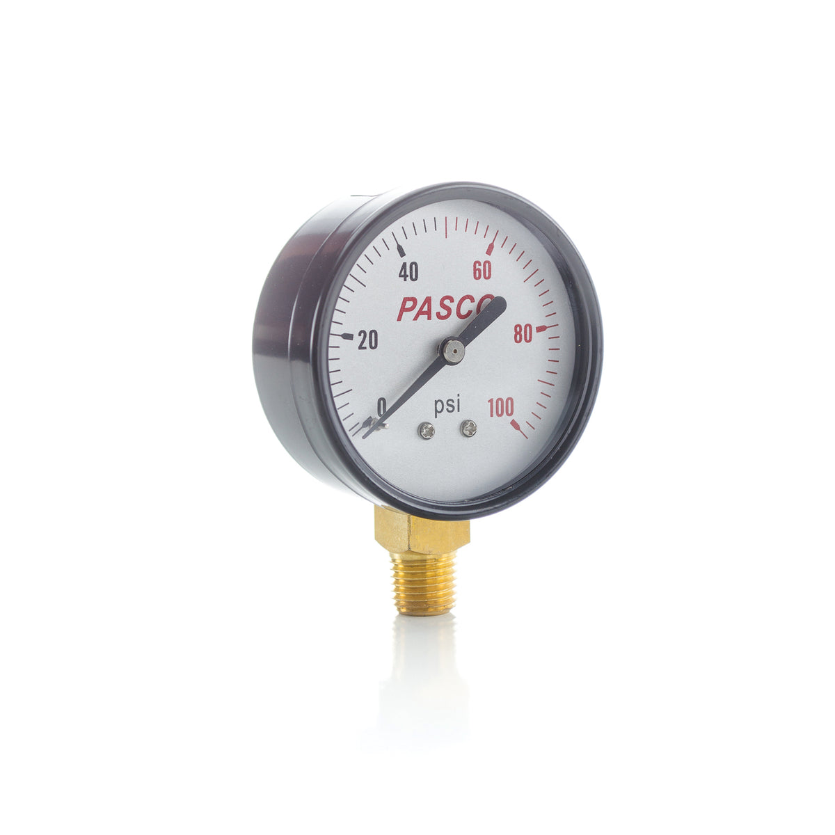 PASCO 1741 Pressure Gauge, 100 psi, 1/4 in MNPT Connection, 2-1/2 in Dial