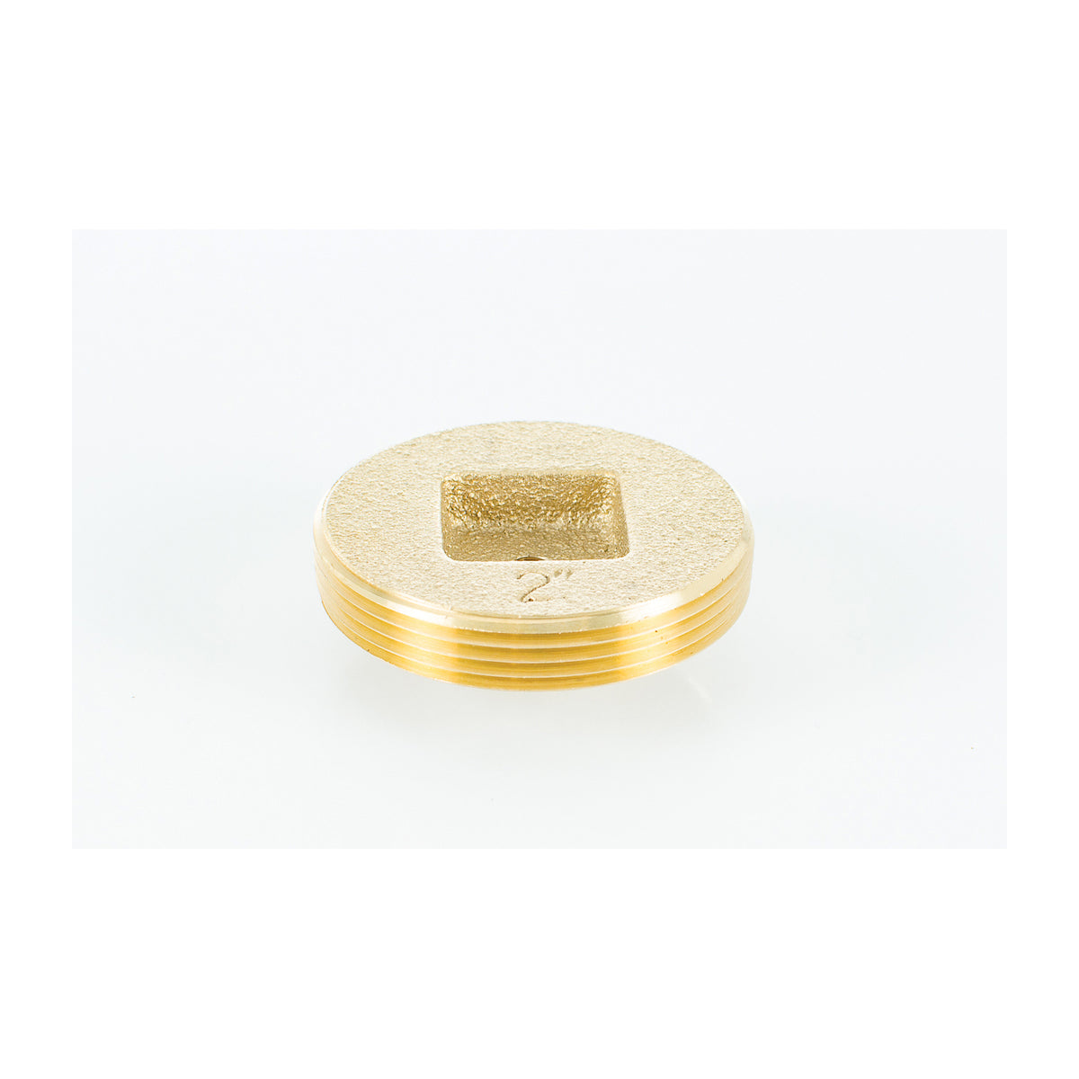 Countersunk Square Tapped Cleanout Plug - 2" - Brass