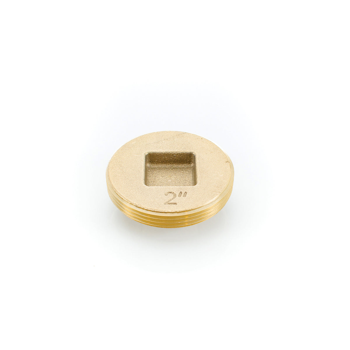 Countersunk Square Cleanout Plug - 2" - Brass