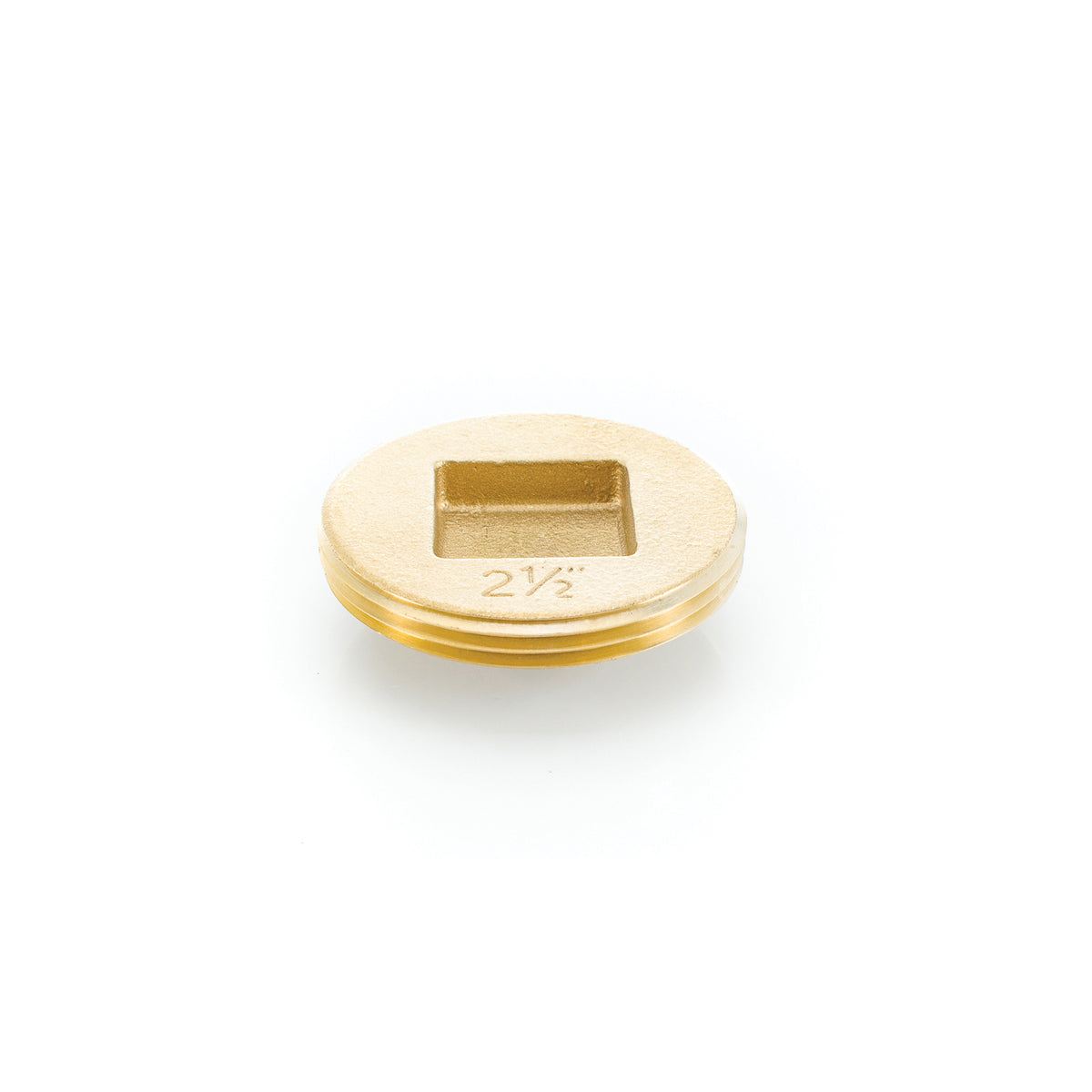 Countersunk Square Cleanout Plug - 2-1/2" - Brass
