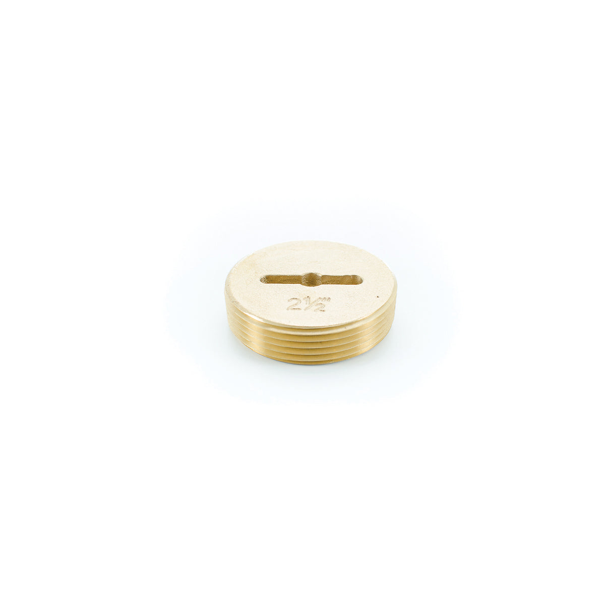 Countersunk Slot Cleanout Plug - 2-1/2" - Brass