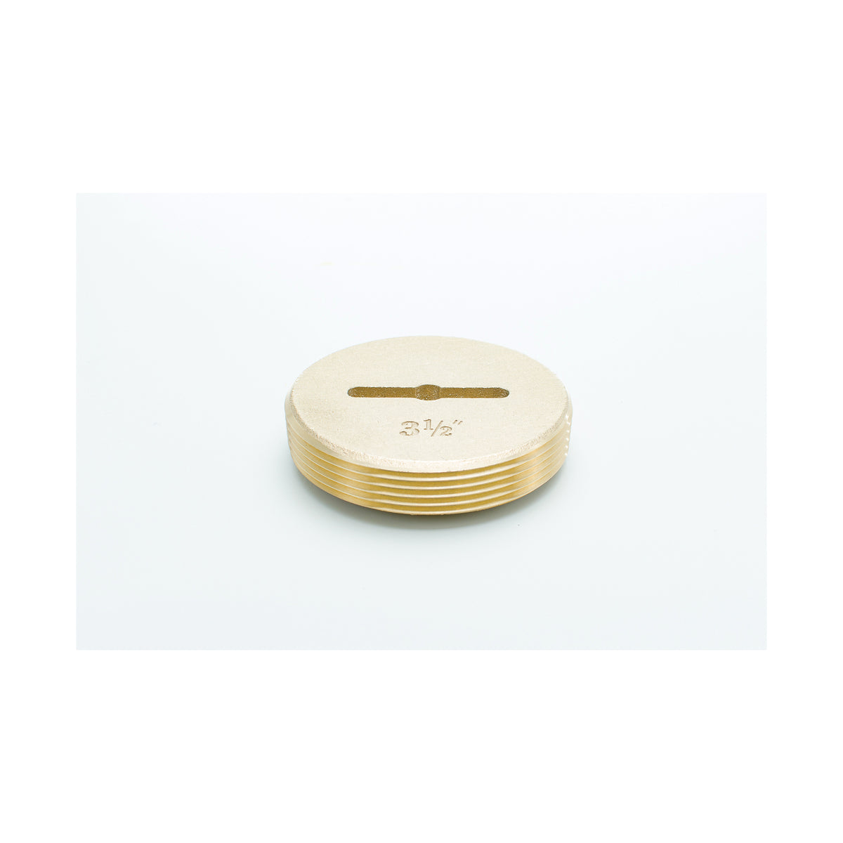 Countersunk Slot Cleanout Plug - 3-1/2" - Brass