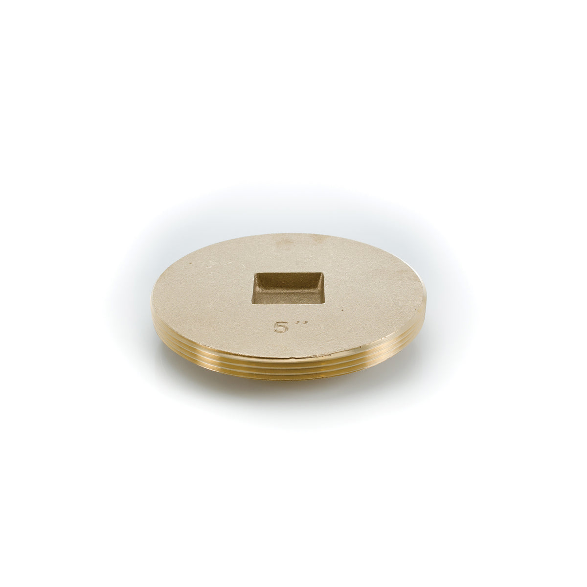 Countersunk Square Cleanout Plug - 5" - Brass