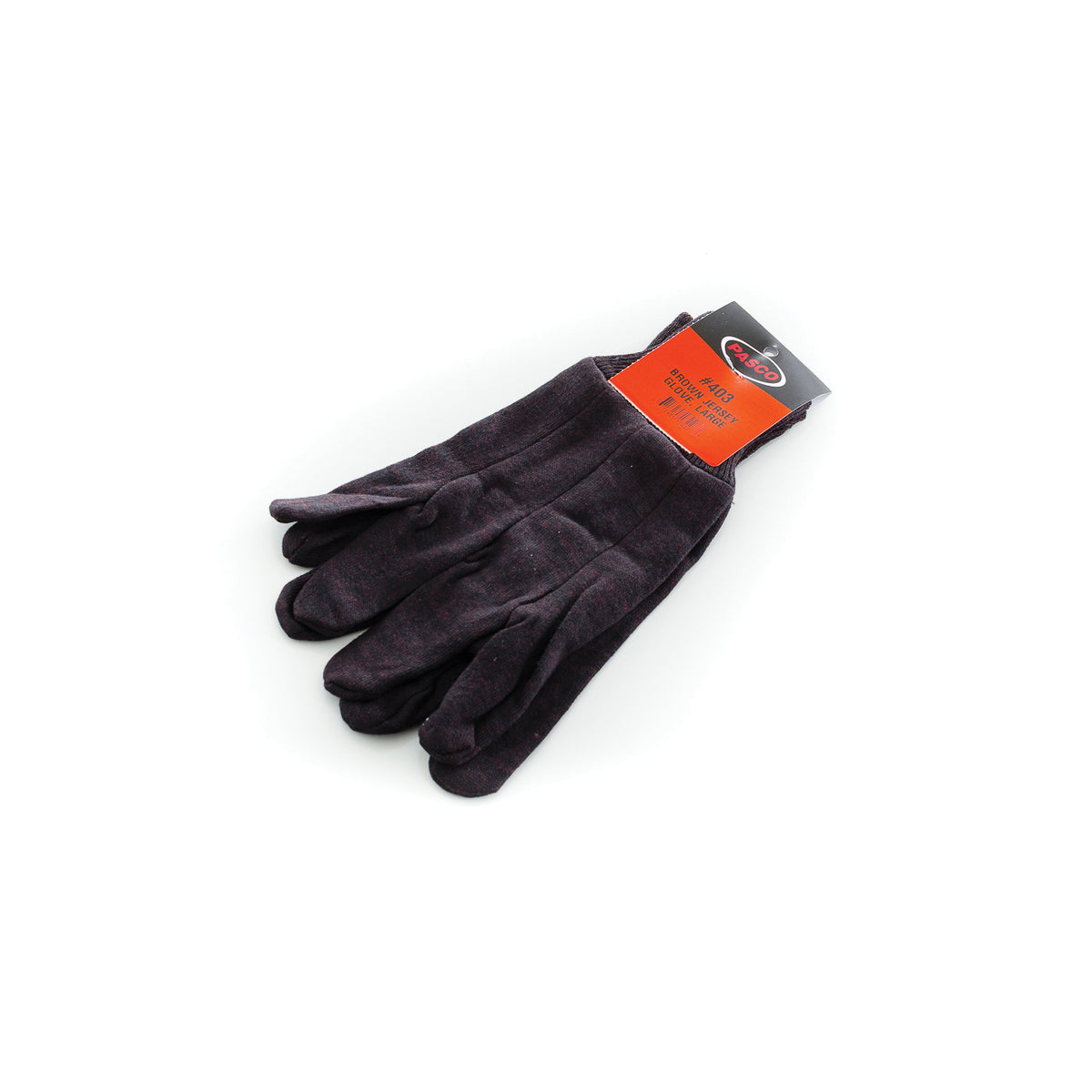 PASCO 403 General Purpose Gloves, Jersey, L, 9 oz Fabric/Cotton, Brown, Knit Wrist Cuff