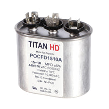Packard POCFD1510A Titan HD Capacitor, 1510 mfd, 440/370 V AC, 50/60 Hz, Oval Shape, Domestic