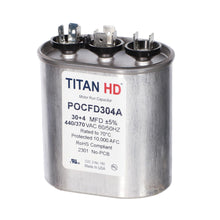 Packard POCFD304A Titan HD Capacitor, 304 mfd, 440/370 V AC, 50/60 Hz, Oval Shape, Domestic