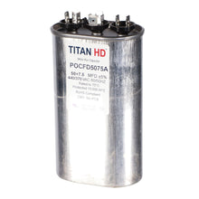 Packard POCFD5075A Titan HD Capacitor, 5075 mfd, 440/370 V AC, 50/60 Hz, Oval Shape, Domestic