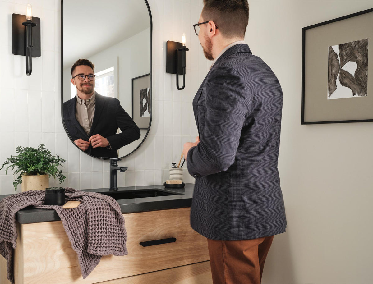 Peerless® P1513LF-BL Flute™ Single Top Handle Lavatory, 1 gpm Flow Rate, 3.93 in H Spout, 1 Handles, Pop-Up Drain, 1 Faucet Holes, Matte Black, Lavatory Function