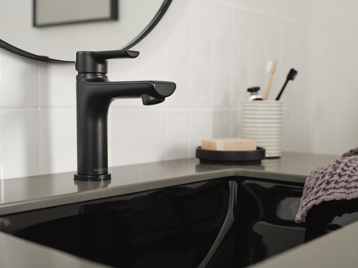 Flute - Single Top Handle Bathroom - Zinc