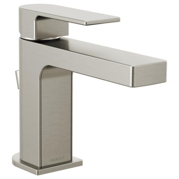 Peerless® P1540LF-BN Choice Single Handle Bathroom Faucet, 1 gpm Flow Rate, 3.56 in H Spout, 1 Handles, Pop-Up Drain, 1 Faucet Holes, Brushed Nickel, Lavatory Function