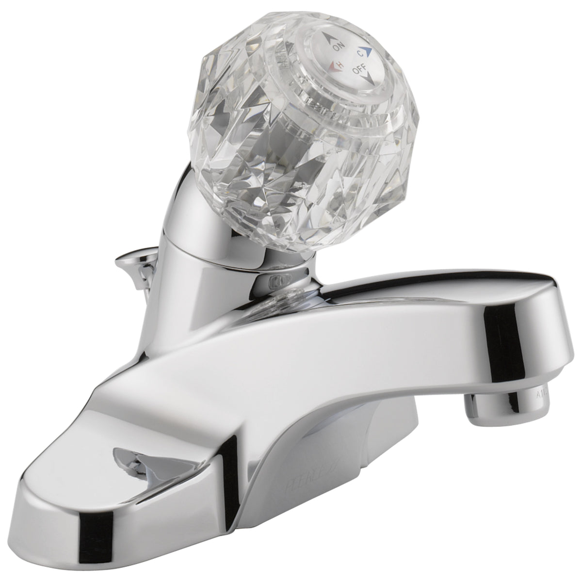 Peerless® P188621LF Centerset Lavatory Faucet, Polished Chrome, 1 Handles, Pop-Up Drain, 1.2 gpm Flow Rate