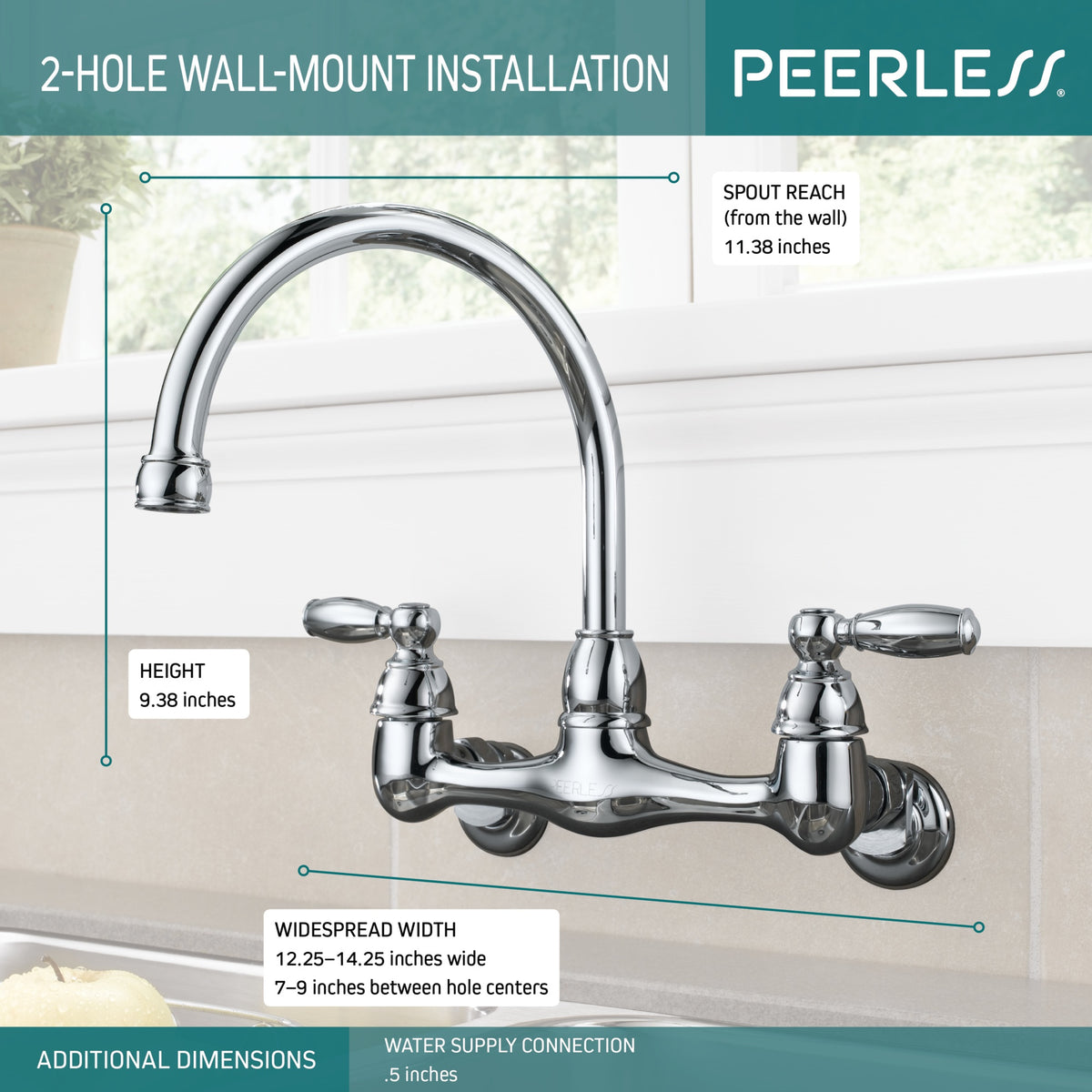 Kitchen Faucet - 9-3/8" - Wall Mount