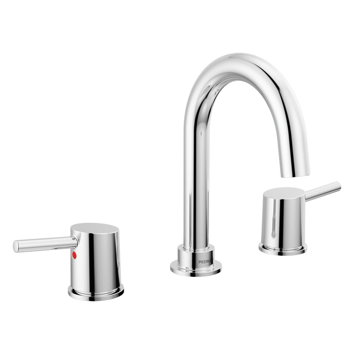 Peerless® P3547LF Precept™ Widespread Bathroom Faucet, Commercial/Residential, 1 gpm Flow Rate, 4-1/16 in H Spout, 6 to 16 in Center, Polished Chrome, 2 Handles, 50/50 Push Pop-Up Drain, Import