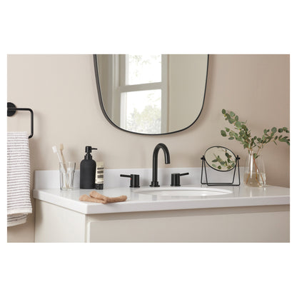 Precept - Widespread Bathroom Faucet - Matte Black - 1 GPM