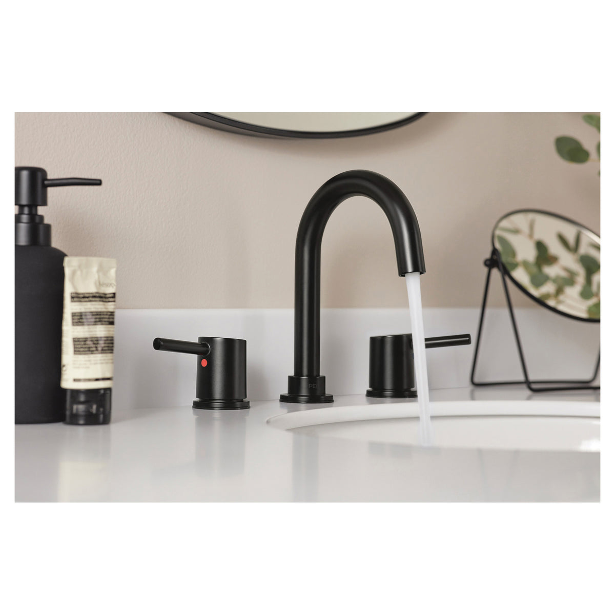 Precept - Widespread Bathroom Faucet - Matte Black - 1 GPM