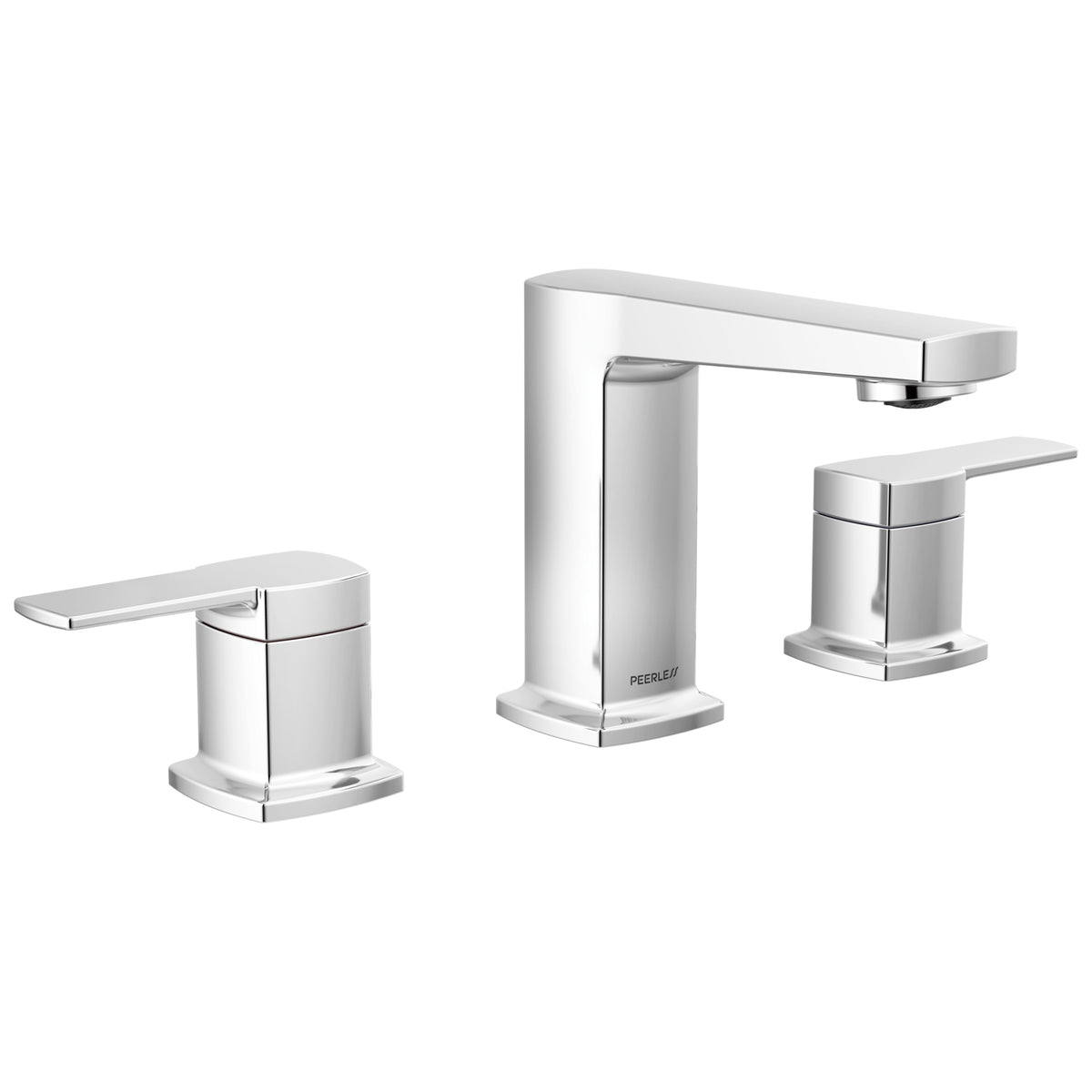 Peerless® P3571LF Ezra™ Dual Lever Widespread Lavatory Faucet, 1 gpm Flow Rate, 3-15/16 in H Spout, 6 to 16 in Center, Chrome, 2 Handles, Pop-Up Drain, Import