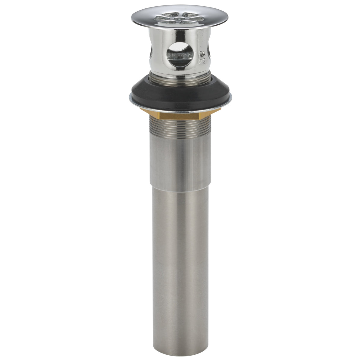 Peerless® RP103449 Grid Strainer with Overflow, 2-1/8 in Nominal, 2-1/8 in OAL, Metal, Chrome, Import