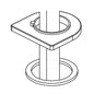 Peerless® RP93974BL Precept™ Flange and Gasket, For Use With Precept™ P1519LF and P1519LF-HA 1-Handle 1-Hole Bathroom Faucet, 2 in L x 2 in W x 0.31 in H, Matte Black, Import
