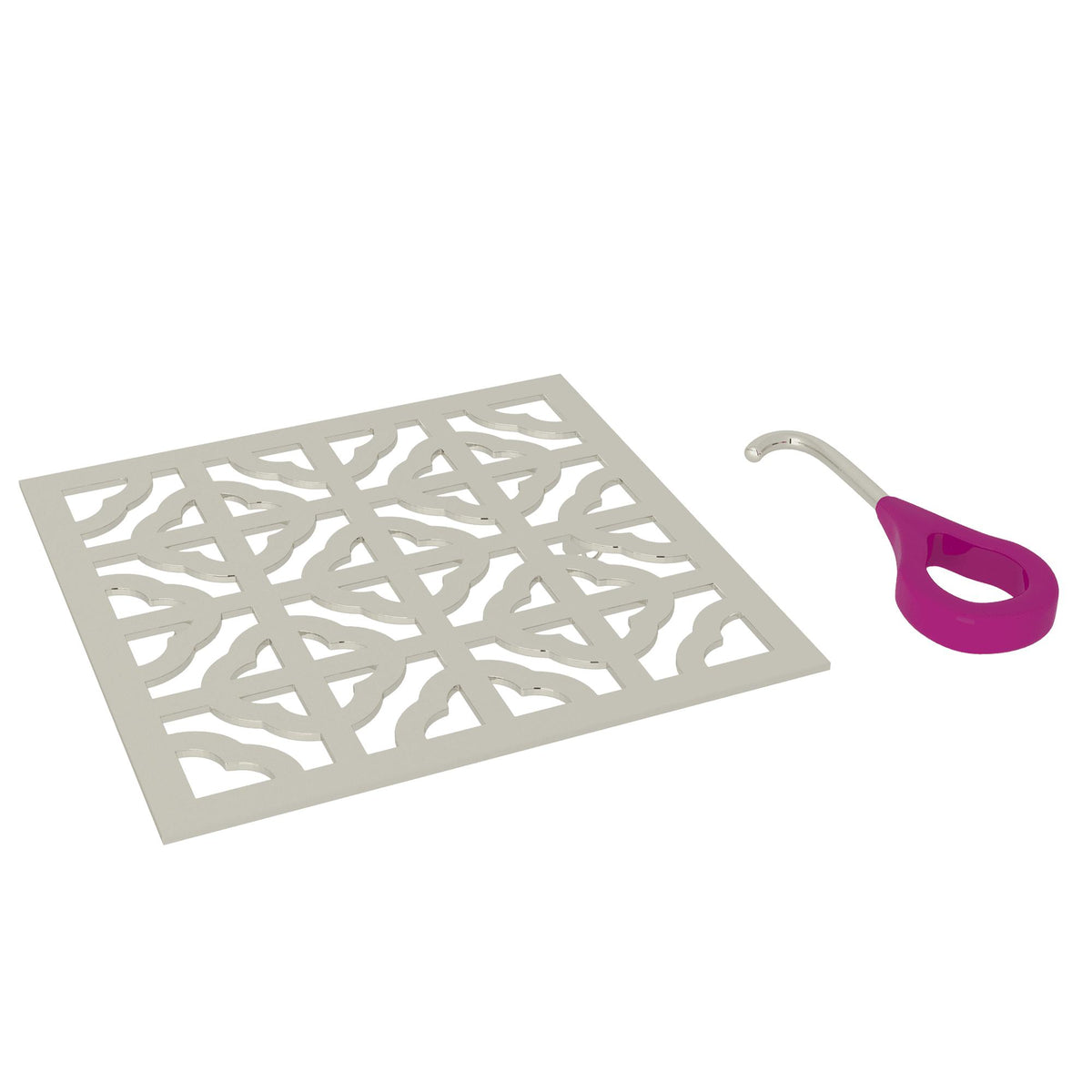 Perrin & Rowe DC3146PN Rohl Cross Collection Weave Decorative Drain Cover Mosaic, 5 in W, Brass, Nickel, Import