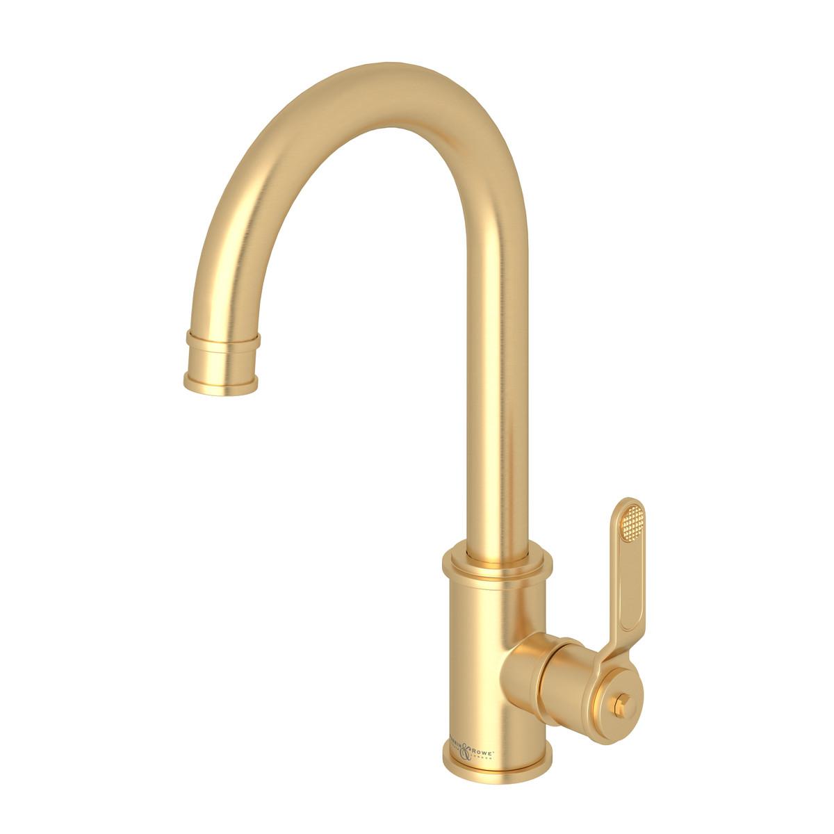 Perrin & Rowe U.4513HT-SEG-2 Food Prep Faucet Single Hole, Armstrong, Satin English Gold, 1.8 gpm Flow Rate