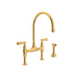Perrin & Rowe U.4719L-ULB-2 Georgian Era Bridge Kitchen Faucet Edwardian Georgian, 1.8 gpm Flow Rate, Brass, Import